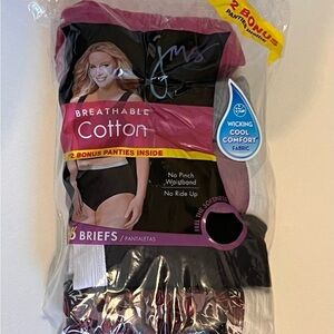 Just My Size Women's Breathable Cotton Briefs - Black, White, Pink